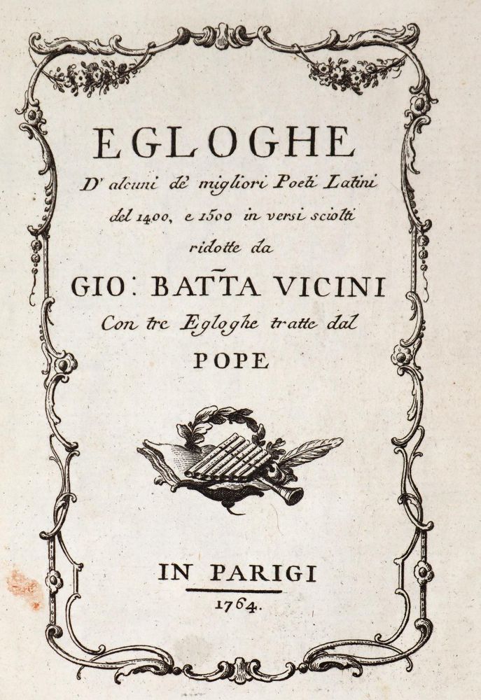 Große Abbildung Nr.1: 142-1410 Egloghe: (Literatur und illustrierte Bücher bis 19.Jahrhundert)