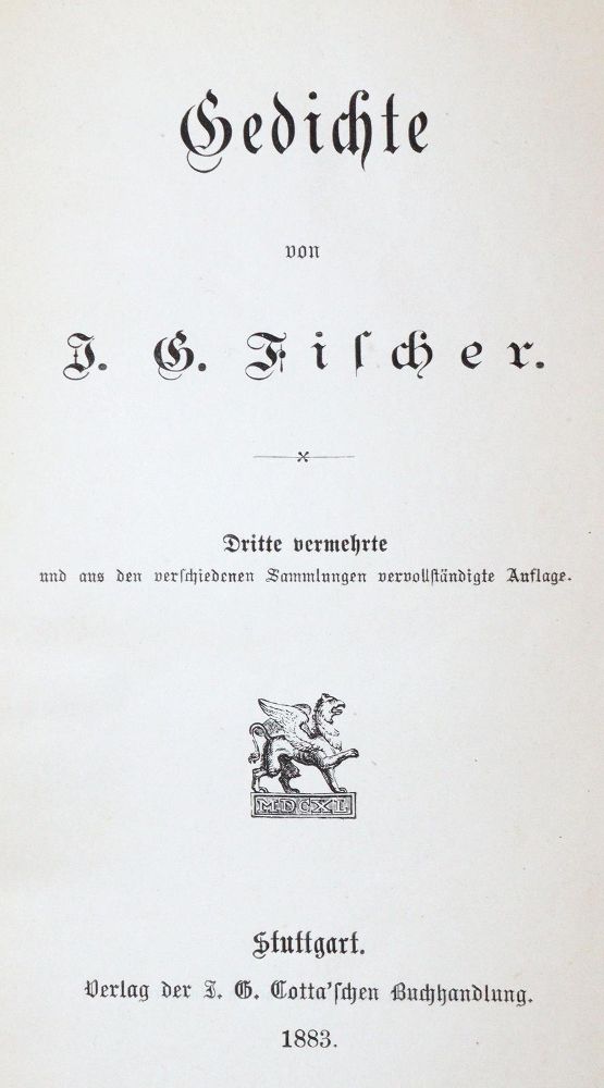 Große Abbildung Nr.1: 142-1428 Fischer,J.G.: (Literatur und illustrierte Bücher bis 19.Jahrhundert)
