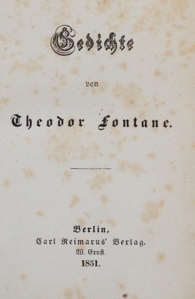 Große Abbildung Nr.1: 142-1431 Fontane,T.: (Literatur und illustrierte Bücher bis 19.Jahrhundert)