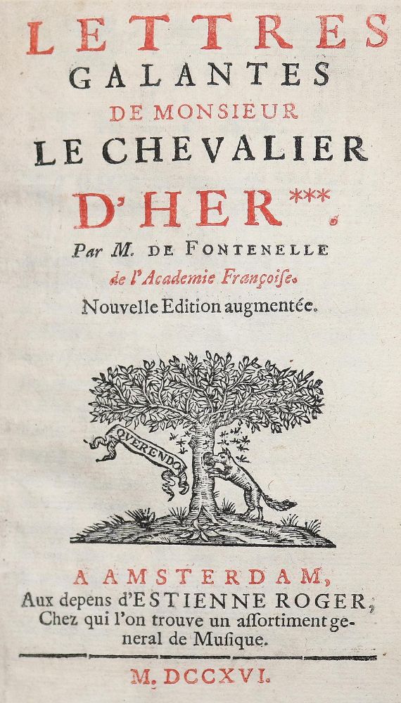 Große Abbildung Nr.1: 142-1433 Fontenelle,B. (Le Bouvier)de.: (Literatur und illustrierte Bücher bis 19.Jahrhundert)