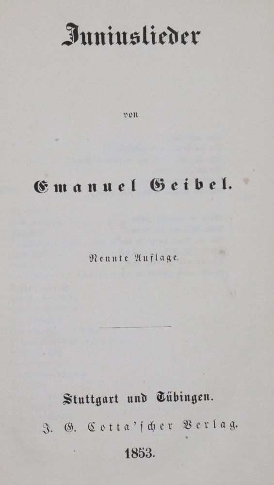 Große Abbildung Nr.1: 142-1435 Geibel,E.: (Literatur und illustrierte Bücher bis 19.Jahrhundert)