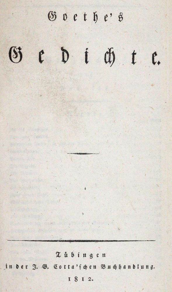 Große Abbildung Nr.1: 142-1442 Goethe,(J.W.v.).: (Literatur und illustrierte Bücher bis 19.Jahrhundert)