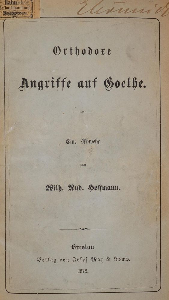 Große Abbildung Nr.1: 142-1445 Sammlung: (Goethe)