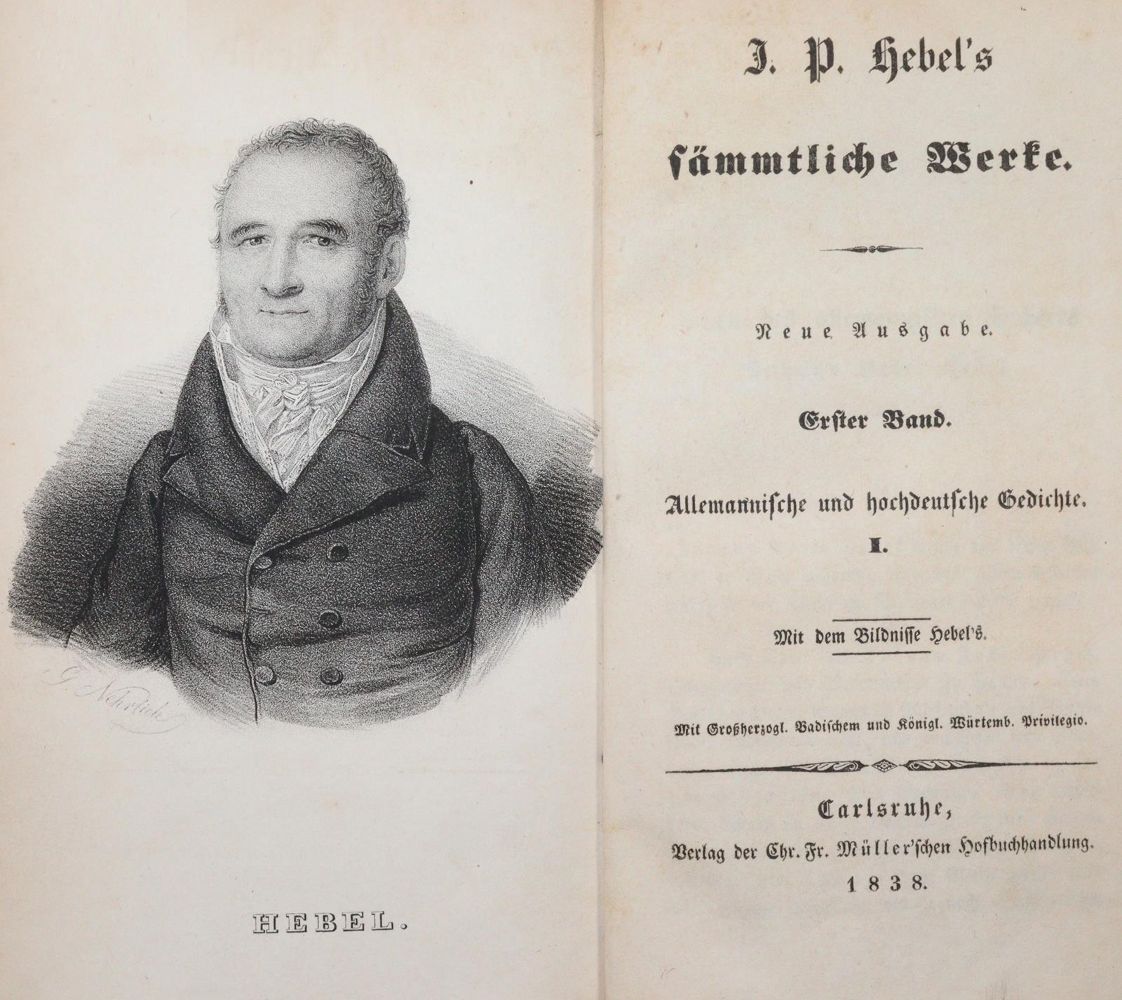 Große Abbildung Nr.1: 142-1454 Hebel,J.P.: (Literatur und illustrierte Bücher bis 19.Jahrhundert)
