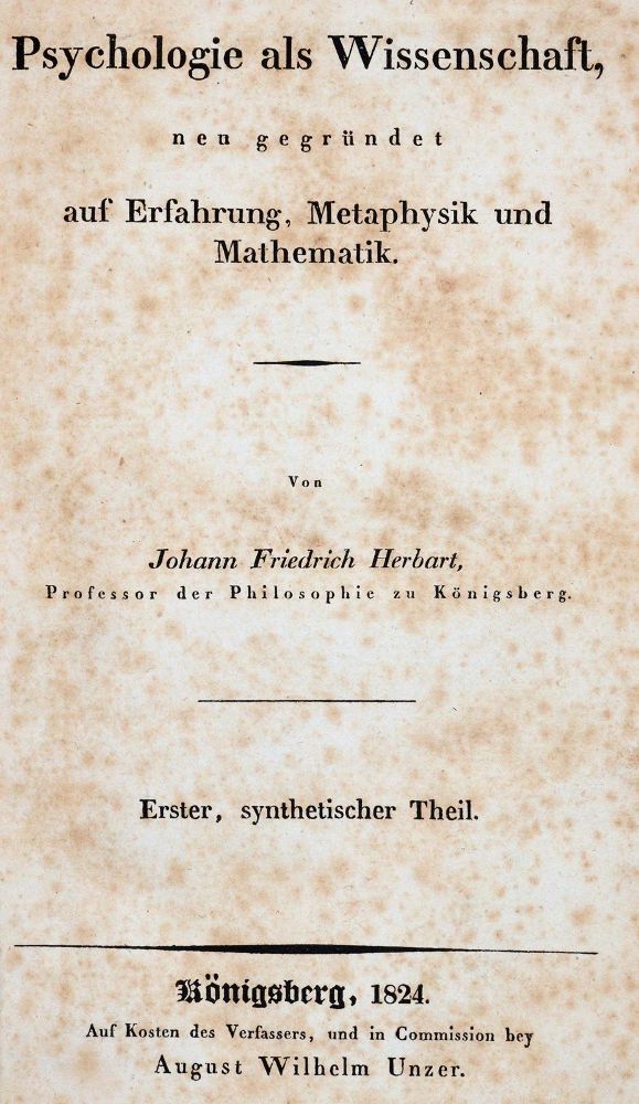 Große Abbildung Nr.1: 142-1456 Herbart,J.F.: (Literatur und illustrierte Bücher bis 19.Jahrhundert)