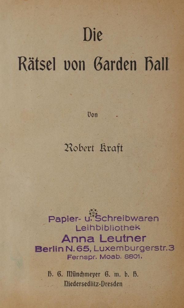 Große Abbildung Nr.1: 142-1470 Kraft,R.: (Kolportage)