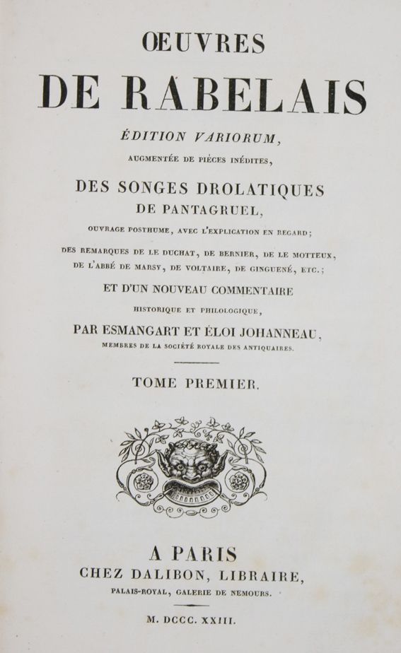 Große Abbildung Nr.1: 142-1507 Rabelais,F.: (Alte Drucke, Handschriften und Theologie)