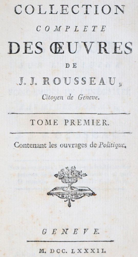 Große Abbildung Nr.1: 142-1510 Rousseau,J.J.: (Literatur und illustrierte Bücher bis 19.Jahrhundert)