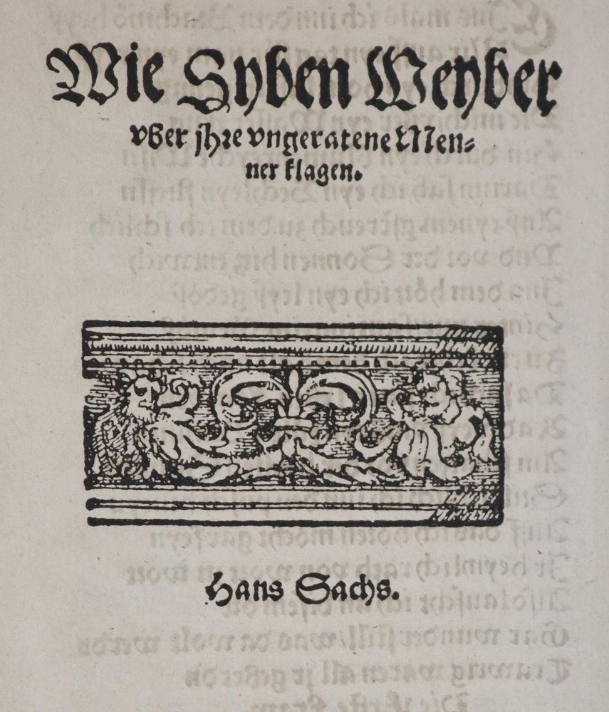 Große Abbildung Nr.3: 142-1513 Sachs,H.: (Literatur und illustrierte Bücher bis 19.Jahrhundert)