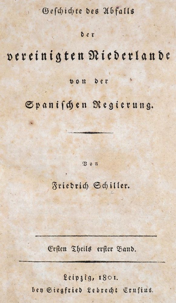 Große Abbildung Nr.1: 142-1526 Schiller,F.v.: (Literatur und illustrierte Bücher bis 19.Jahrhundert)