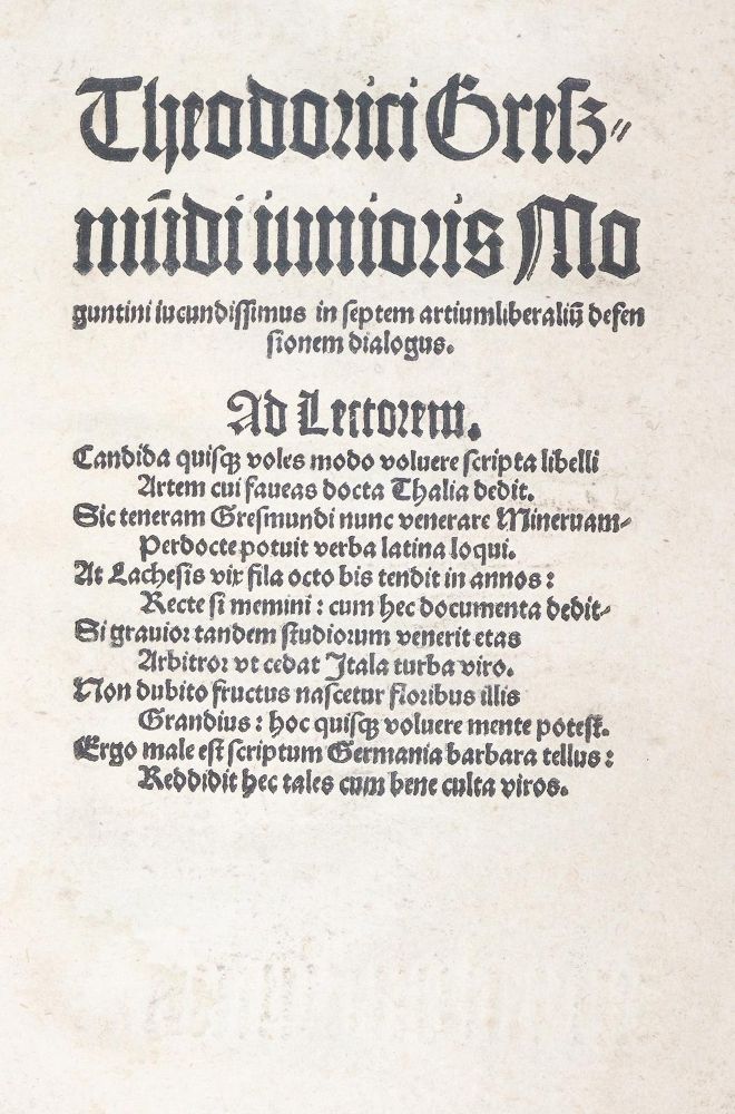 Große Abbildung Nr.1: 142-154 Gresemund,D. (d.J.).: (Alte Drucke, Handschriften und Theologie)