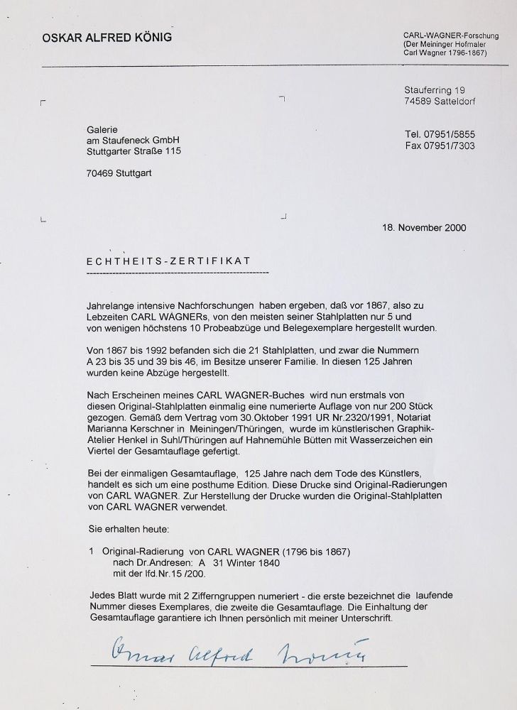 Große Abbildung Nr.1: 142-1555 Wagner,C.: (Literatur und illustrierte Bücher bis 19.Jahrhundert)