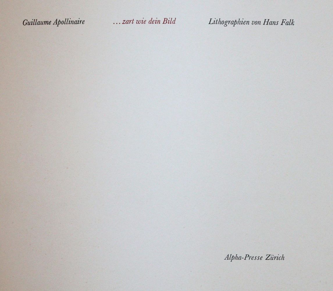 Große Abbildung Nr.3: 142-1565 Apollinaire,G.: (Literatur und illustrierte Bücher 20.Jahrhundert - Alte Literatur in modernen Ausgaben)