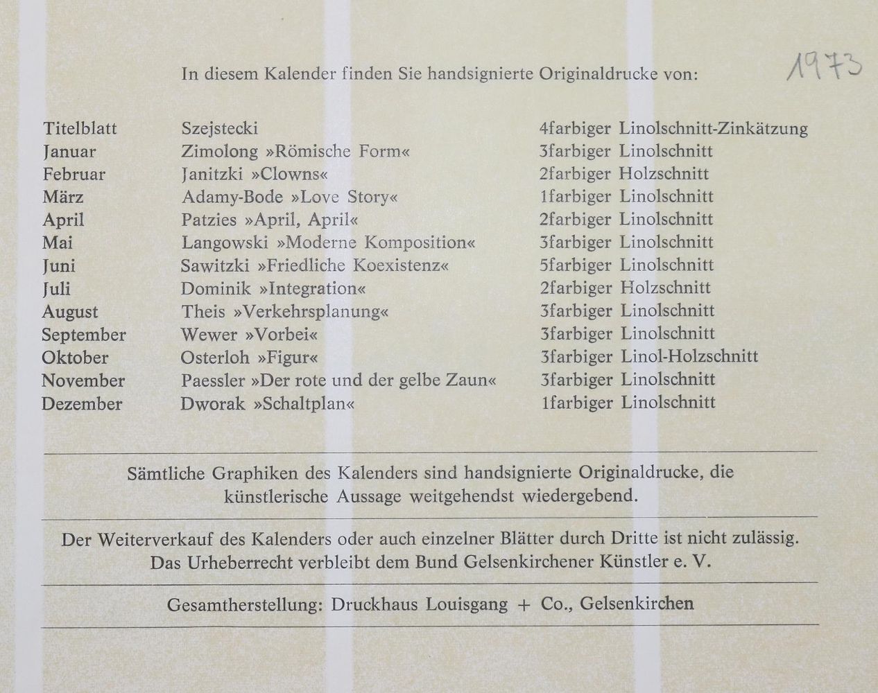 Große Abbildung Nr.7: 142-1586 Bund Gelsenkirchener Künstler e.V.: (Literatur und illustrierte Bücher 20.Jahrhundert - Alte Literatur in modernen Ausgaben)