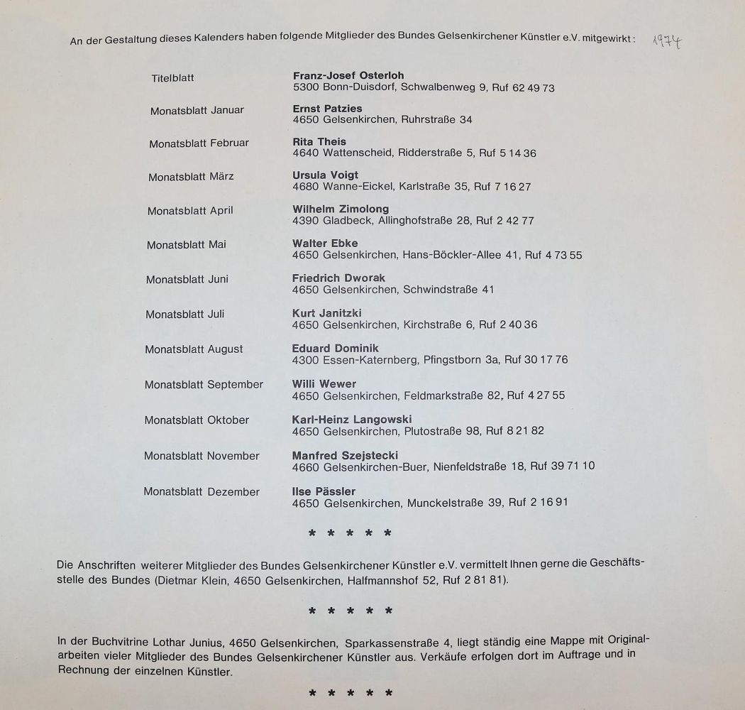 Große Abbildung Nr.8: 142-1586 Bund Gelsenkirchener Künstler e.V.: (Literatur und illustrierte Bücher 20.Jahrhundert - Alte Literatur in modernen Ausgaben)