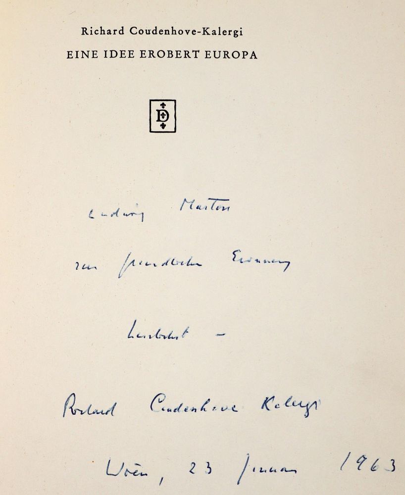 Große Abbildung Nr.4: 142-1595 Coudenhove-Kalergi,R.: (Literatur und illustrierte Bücher 20.Jahrhundert - Alte Literatur in modernen Ausgaben)