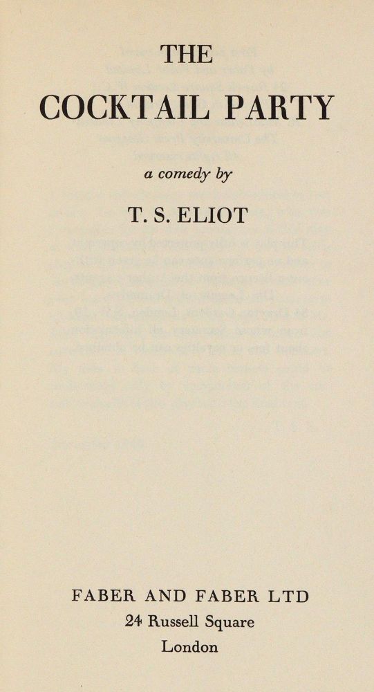 Große Abbildung Nr.1: 142-1616 Eliot,T.S.: (Literatur und illustrierte Bücher 20.Jahrhundert - Alte Literatur in modernen Ausgaben)
