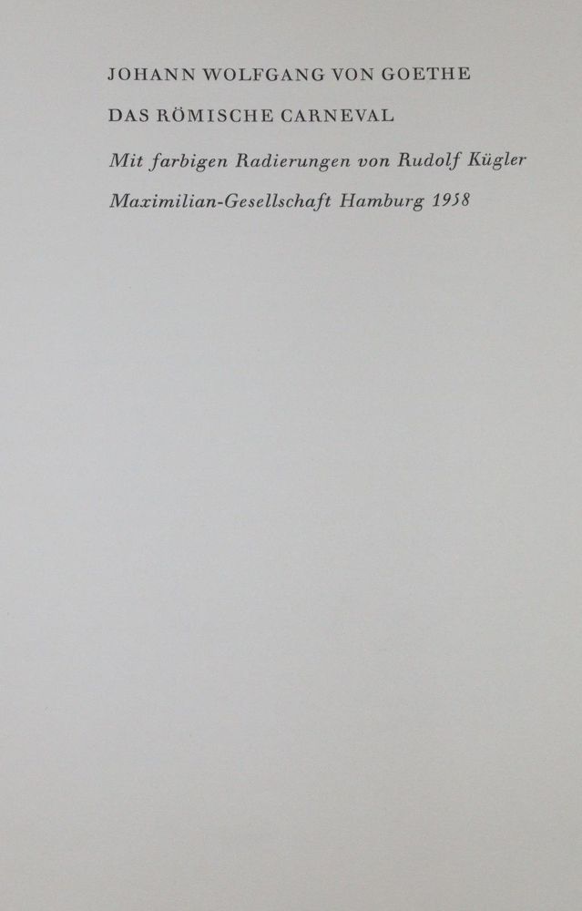 Große Abbildung Nr.2: 142-1650 Goethe,J.W.v.: (Literatur und illustrierte Bücher 20.Jahrhundert - Alte Literatur in modernen Ausgaben)