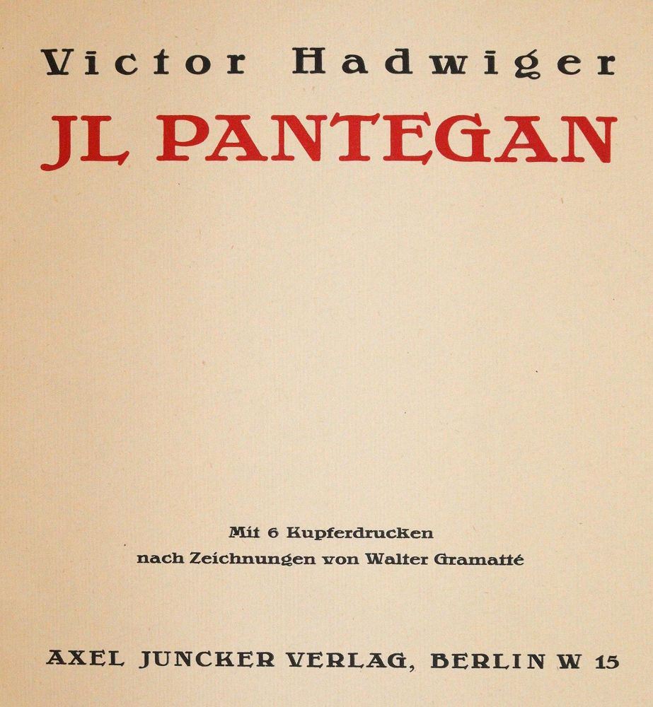 Große Abbildung Nr.1: 142-1662 Hadwiger,V.: (Literatur und illustrierte Bücher 20.Jahrhundert - Alte Literatur in modernen Ausgaben)