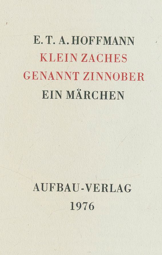 Große Abbildung Nr.1: 142-1673 Hoffmann,E.T.A.: (Literatur und illustrierte Bücher 20.Jahrhundert - Alte Literatur in modernen Ausgaben)