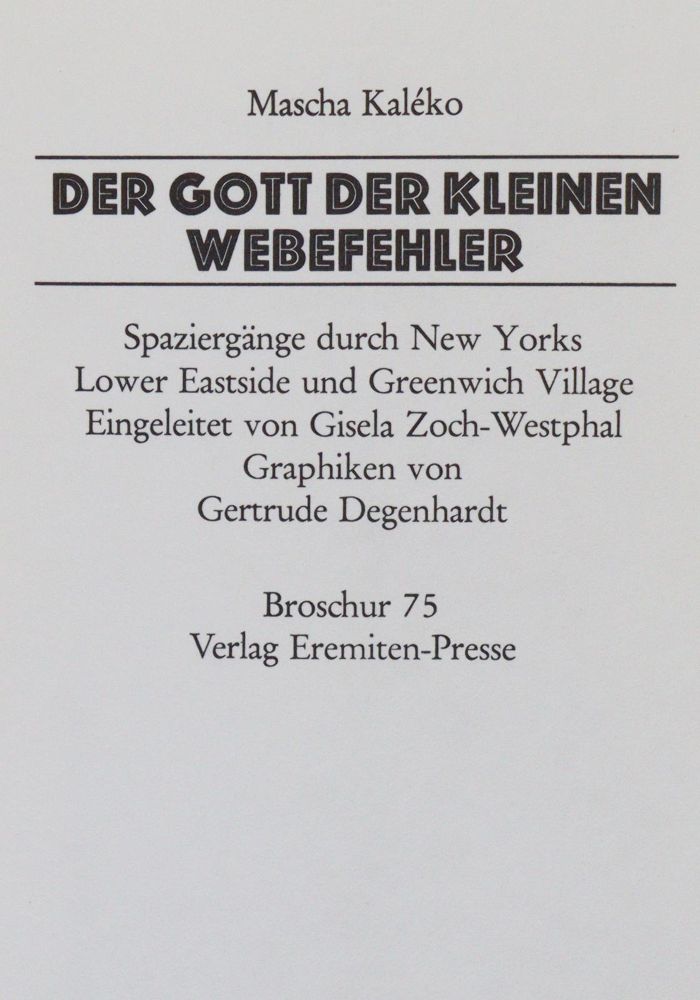 Große Abbildung Nr.1: 142-1693 Kaleko,M.: (Judaica)