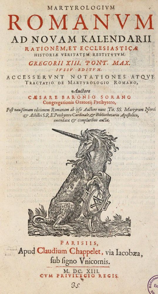 Große Abbildung Nr.1: 142-17 Baronius,C.: (Alte Drucke, Handschriften und Theologie)