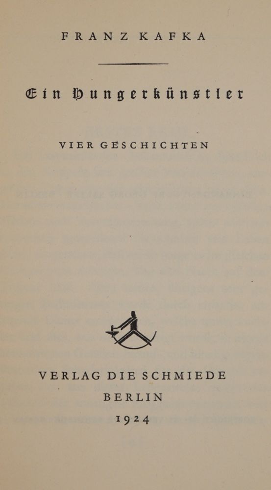 Große Abbildung Nr.1: 142-1701 Kafka,F.: (Literatur und illustrierte Bücher 20.Jahrhundert - Alte Literatur in modernen Ausgaben)