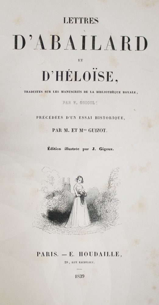 Große Abbildung Nr.1: 142-1721 Lettres d'Abailard et d'Heloise,: (Literatur und illustrierte Bücher 20.Jahrhundert - Alte Literatur in modernen Ausgaben)