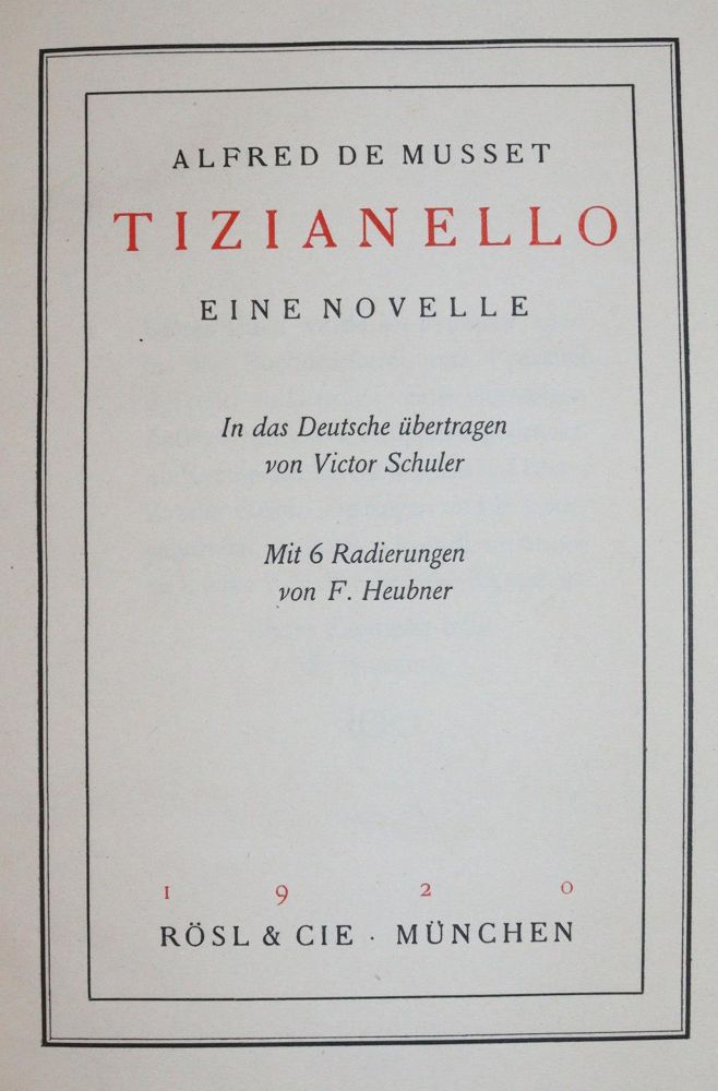Große Abbildung Nr.3: 142-1747 Musset,A.de.: (Literatur und illustrierte Bücher 20.Jahrhundert - Alte Literatur in modernen Ausgaben)