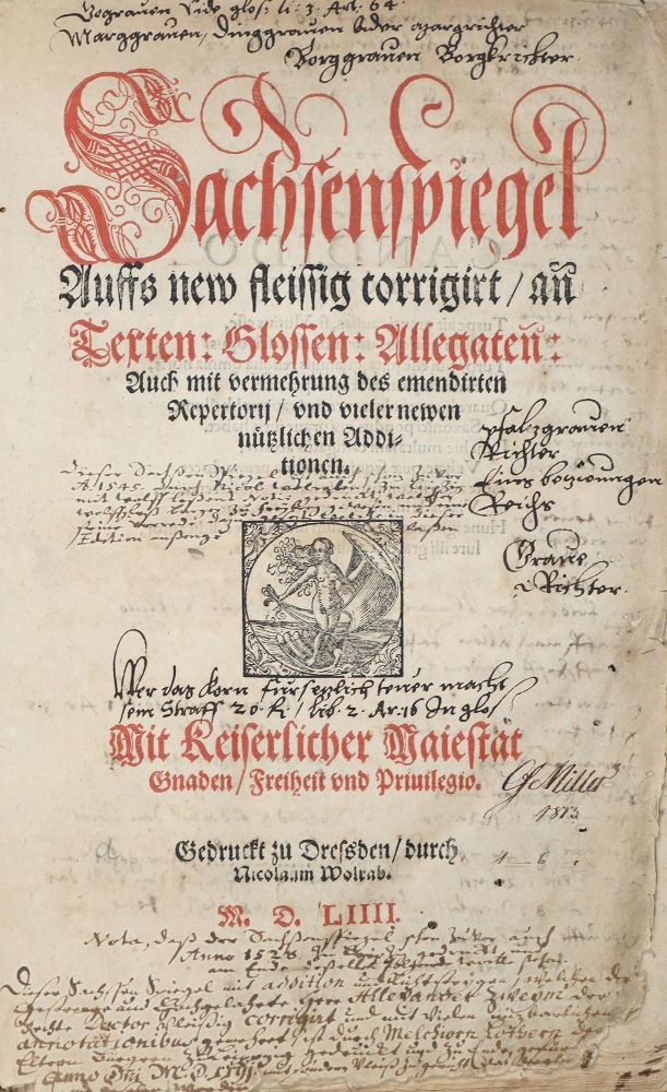 Große Abbildung Nr.1: 142-1794 Sachsenspiegel.: (Alte Drucke, Handschriften und Theologie)