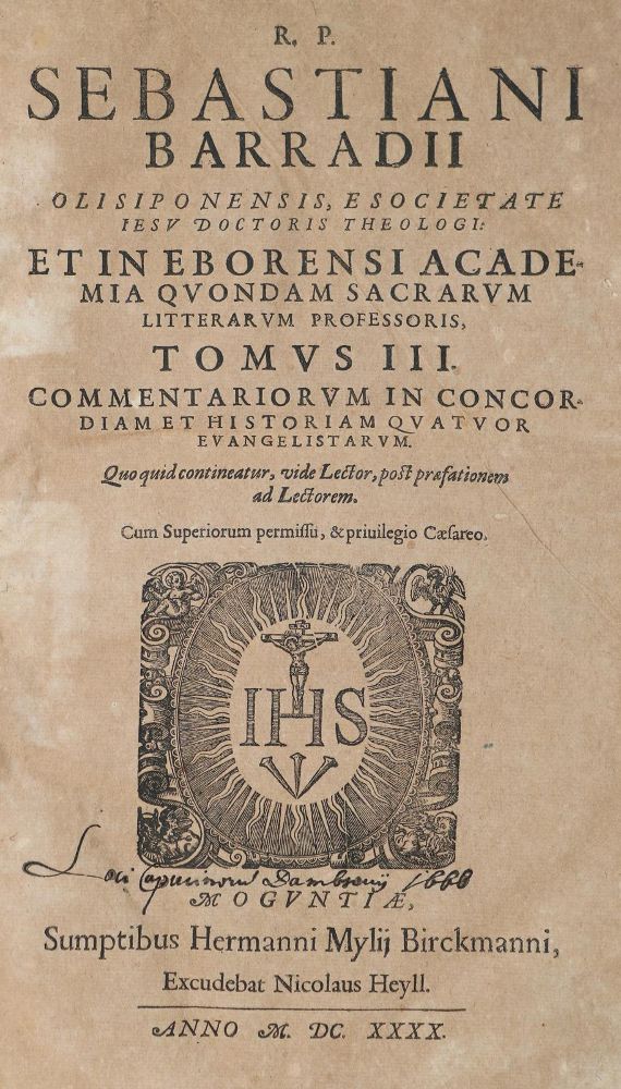 Große Abbildung Nr.1: 142-18 Barradas,S.: (Alte Drucke, Handschriften und Theologie)