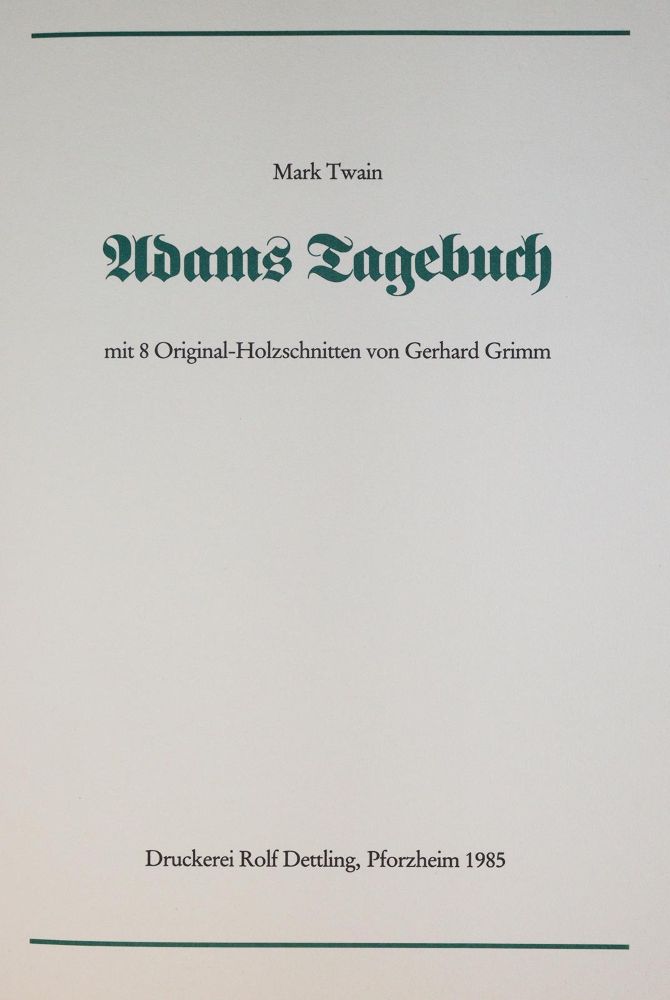 Große Abbildung Nr.3: 142-1838 Twain,M.: (Literatur und illustrierte Bücher 20.Jahrhundert - Alte Literatur in modernen Ausgaben)