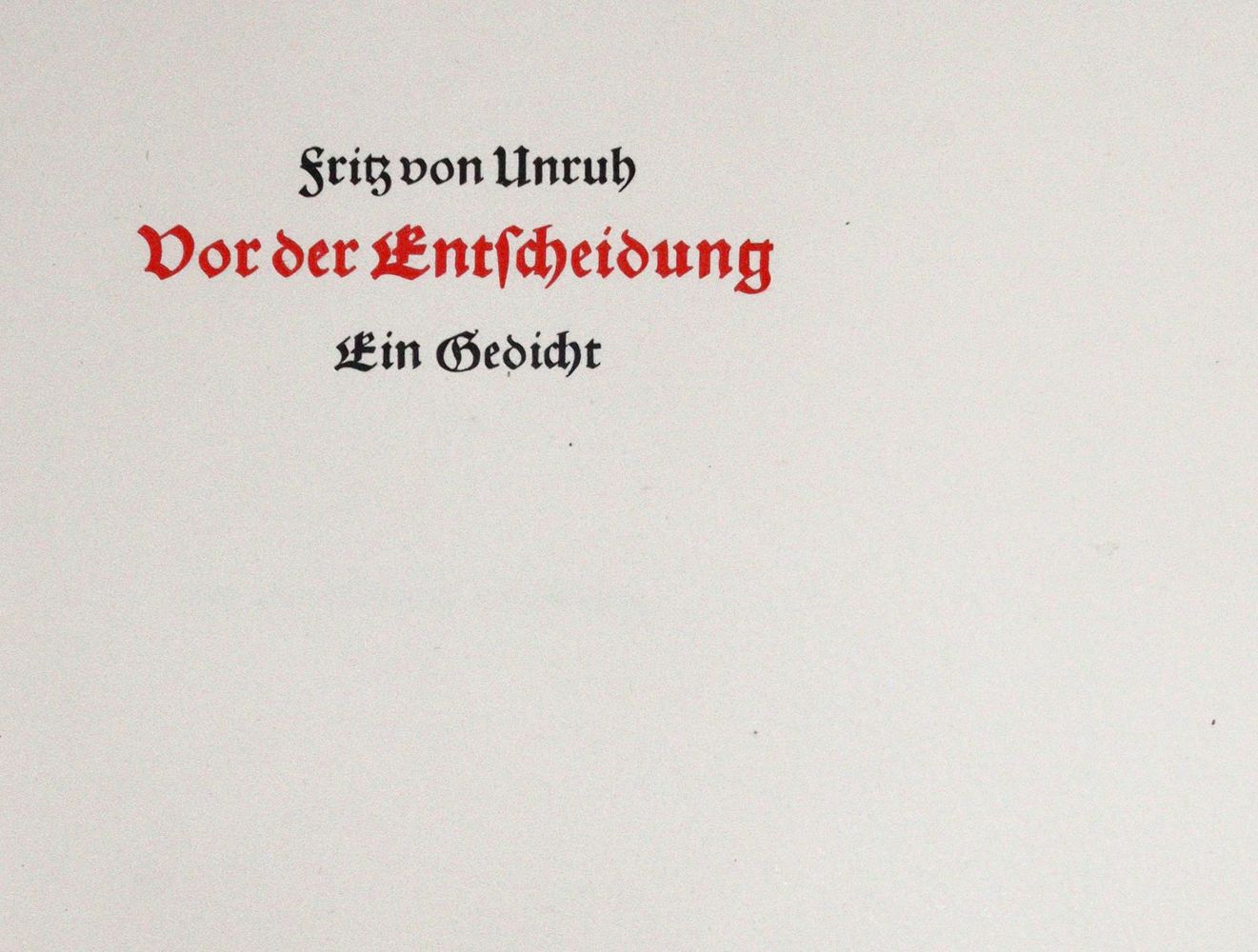Große Abbildung Nr.1: 142-1840 Unruh,F.v.: (Literatur und illustrierte Bücher 20.Jahrhundert - Alte Literatur in modernen Ausgaben)