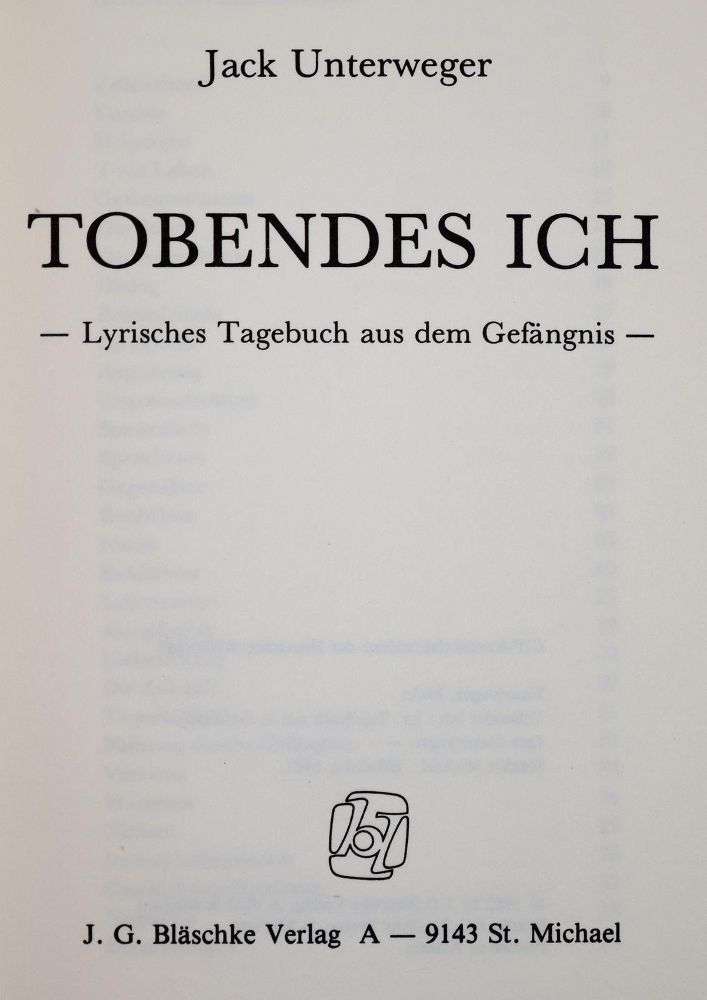 Große Abbildung Nr.1: 142-1842 Unterweger,J.: (Literatur und illustrierte Bücher 20.Jahrhundert - Alte Literatur in modernen Ausgaben)