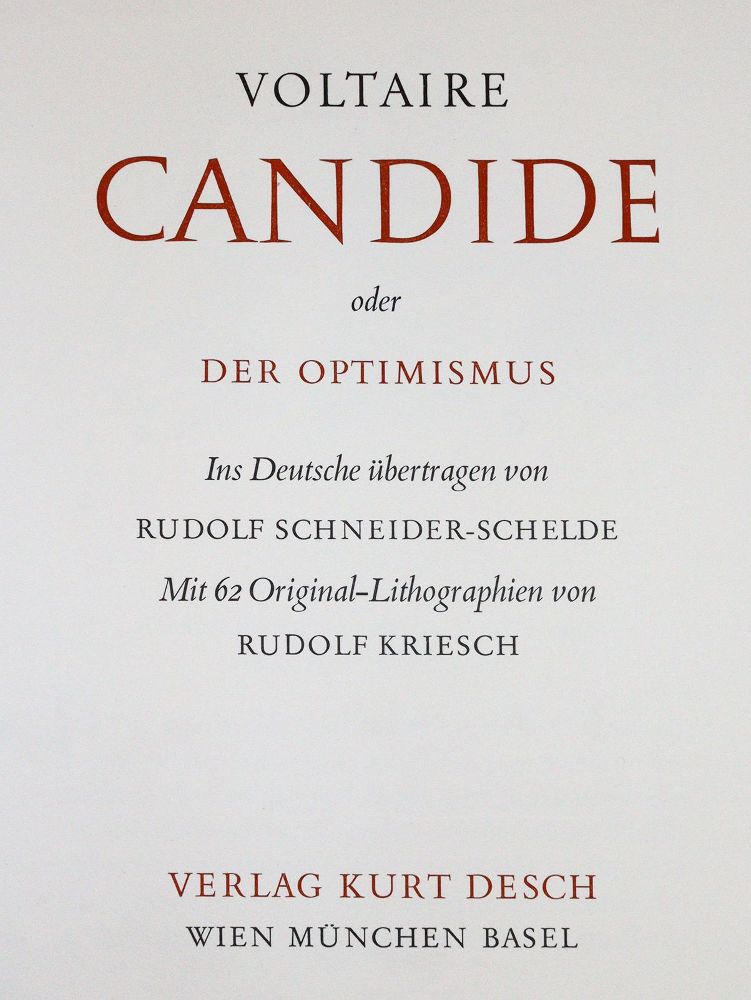 Große Abbildung Nr.1: 142-1847 Voltaire,F.M.A.de.: (Literatur und illustrierte Bücher 20.Jahrhundert - Alte Literatur in modernen Ausgaben)