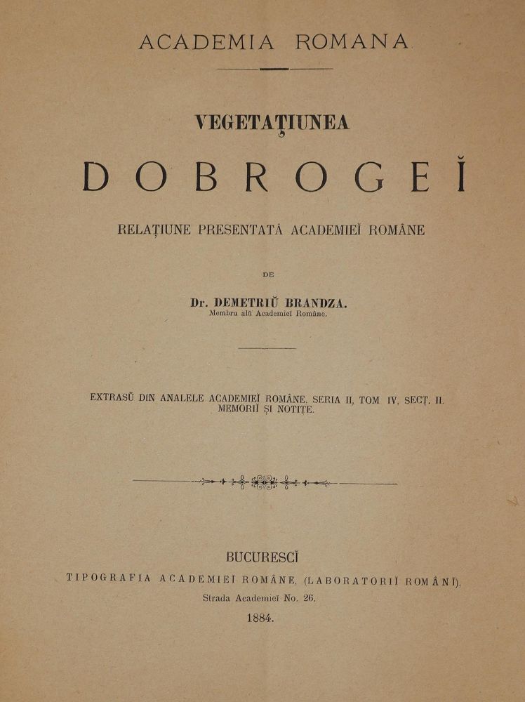Große Abbildung Nr.1: 142-1866 Brandza,D.: (Botanik)