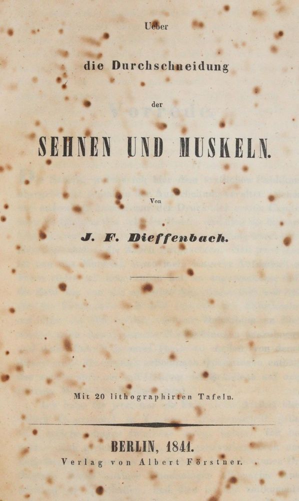 Große Abbildung Nr.1: 142-1900 Dieffenbach,J.F.: (Medizin)