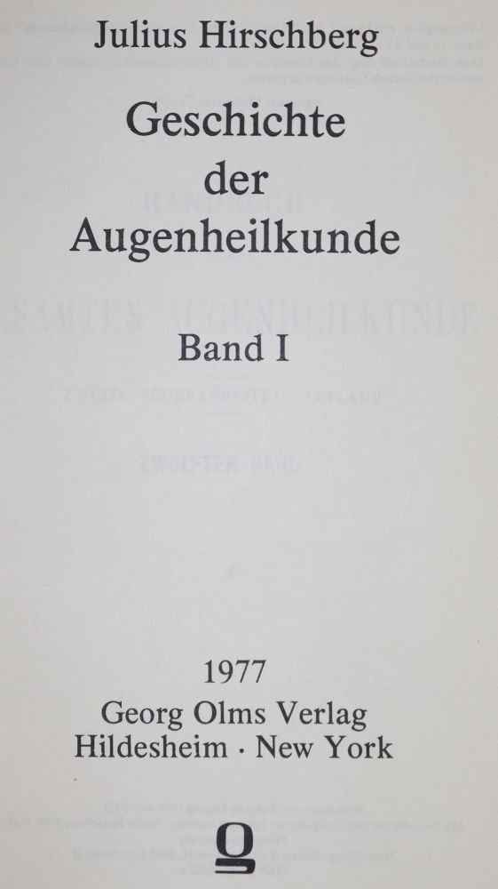 Große Abbildung Nr.1: 142-1908 Hirschberg,J.: (Medizin)