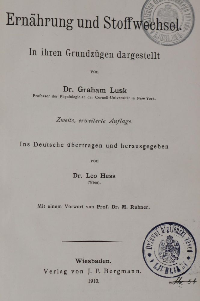Große Abbildung Nr.3: 142-1918 Lusk,G.: (Medizin)