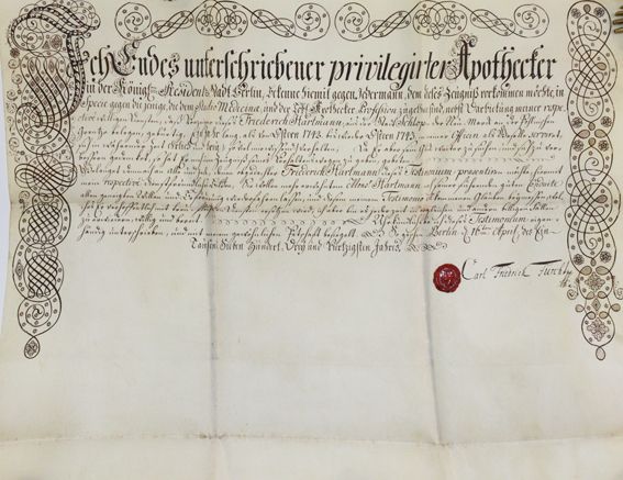 Große Abbildung Nr.1: 142-1928 Apotheker-Lehrbrief.: (Medizin, Pharmazie)