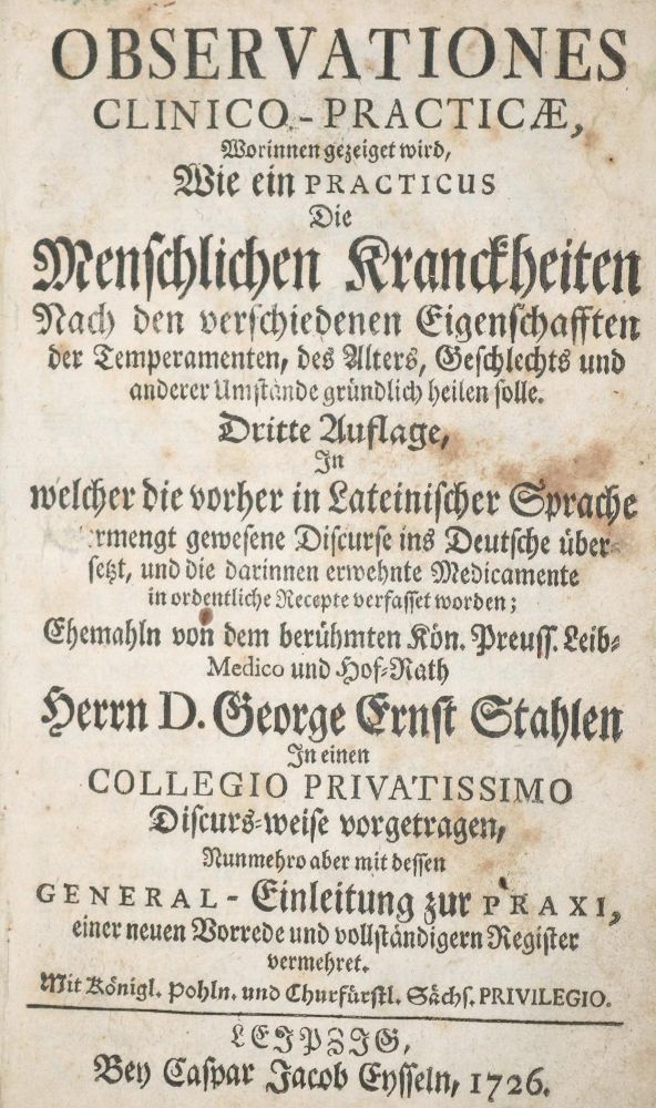 Große Abbildung Nr.3: 142-1949 Stahl,G.E.: (Medizin)