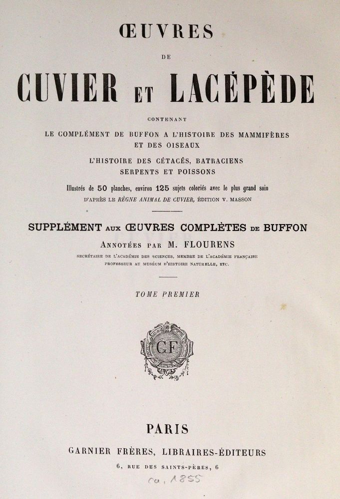Große Abbildung Nr.1: 142-1966 Buffon,(G.L.L.de).: (Zoologie)