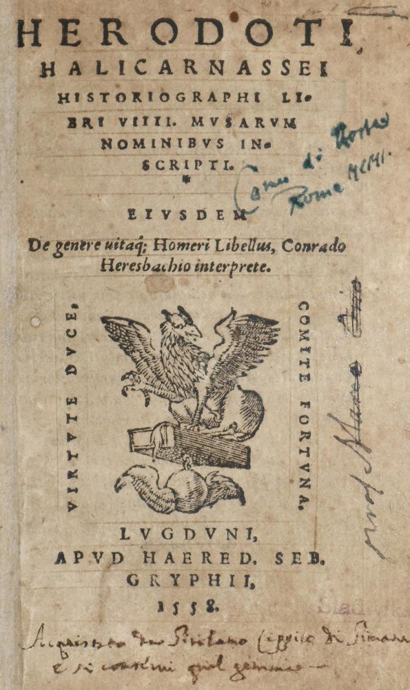 Große Abbildung Nr.1: 142-197 Herodotus.: (Alte Drucke, Handschriften und Theologie)
