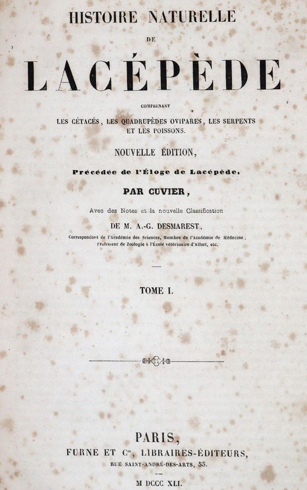 Große Abbildung Nr.1: 142-1981 Lacépède,B.G.E.de.: (Zoologie)