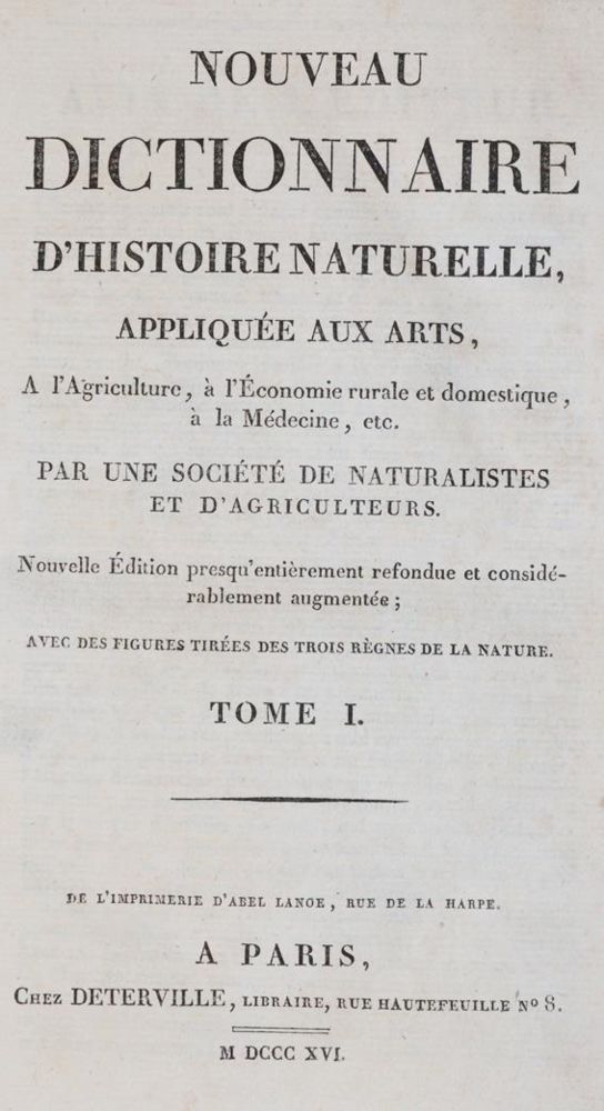 Große Abbildung Nr.1: 142-1983 Nouveau dictionnaire d'histoire naturelle,: (Zoologie)
