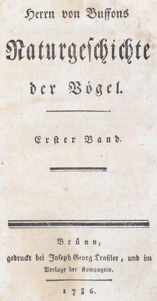 Große Abbildung Nr.1: 142-1995 Buffon,(G.L.L.).: (Zoologie, Vögel)