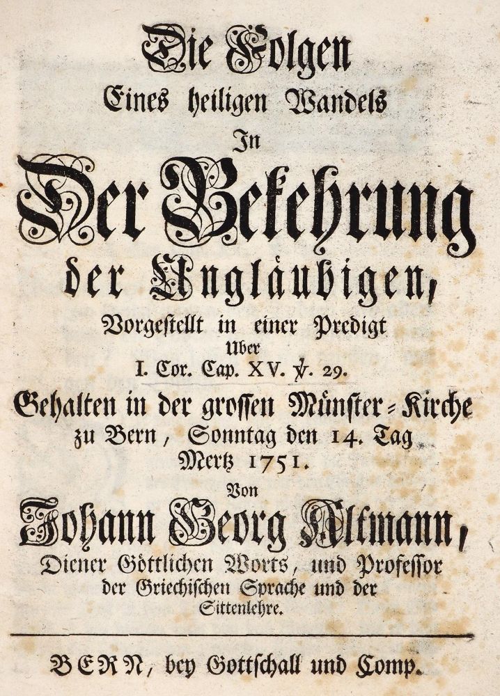 Große Abbildung Nr.1: 142-2 Altmann,J.G.: (Alte Drucke, Handschriften und Theologie)