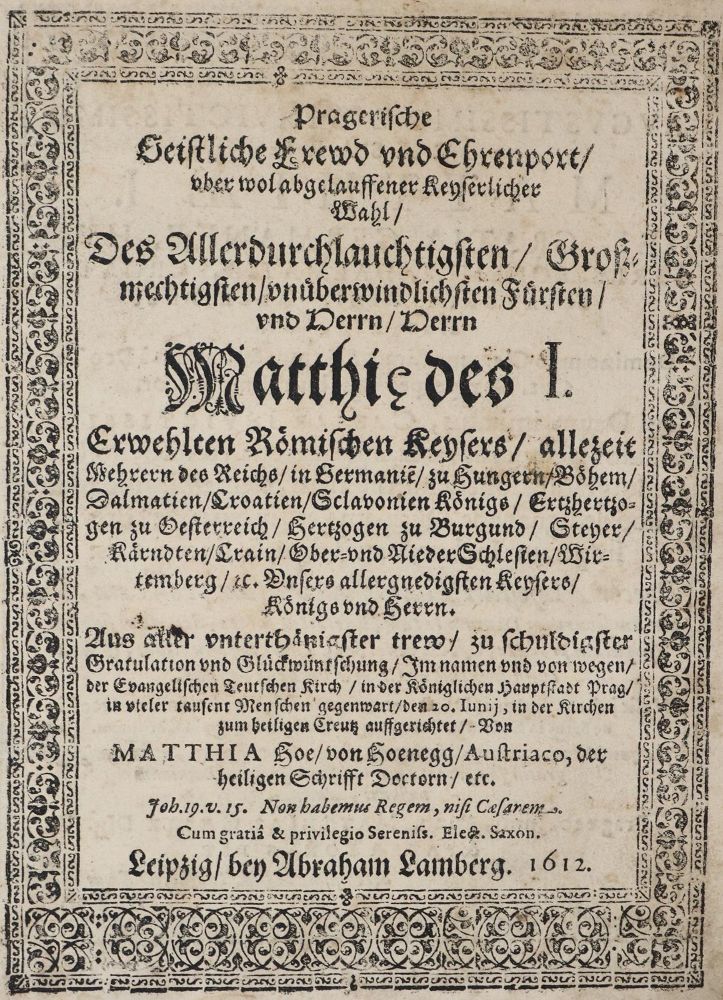 Große Abbildung Nr.1: 142-200 Hoe von Hoenegg,M.: (Alte Drucke, Handschriften und Theologie)