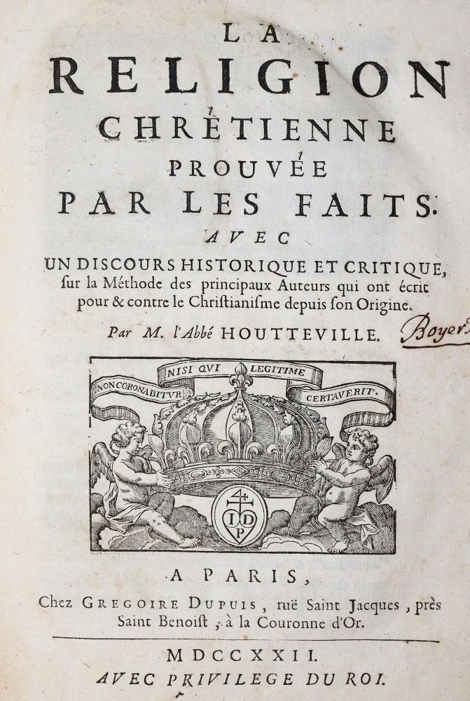 Große Abbildung Nr.1: 142-204 Houtteville,(C.F.A.).: (Alte Drucke, Handschriften und Theologie)