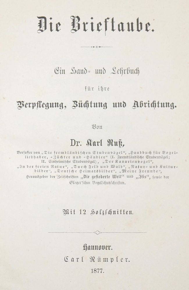 Große Abbildung Nr.2: 142-2045 Ruß,K.: (Zoologie, Vögel, Tauben)